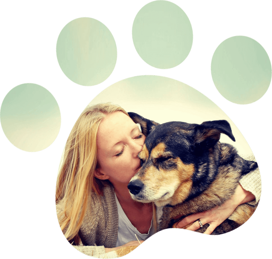 a young woman and her German Shepherd dog